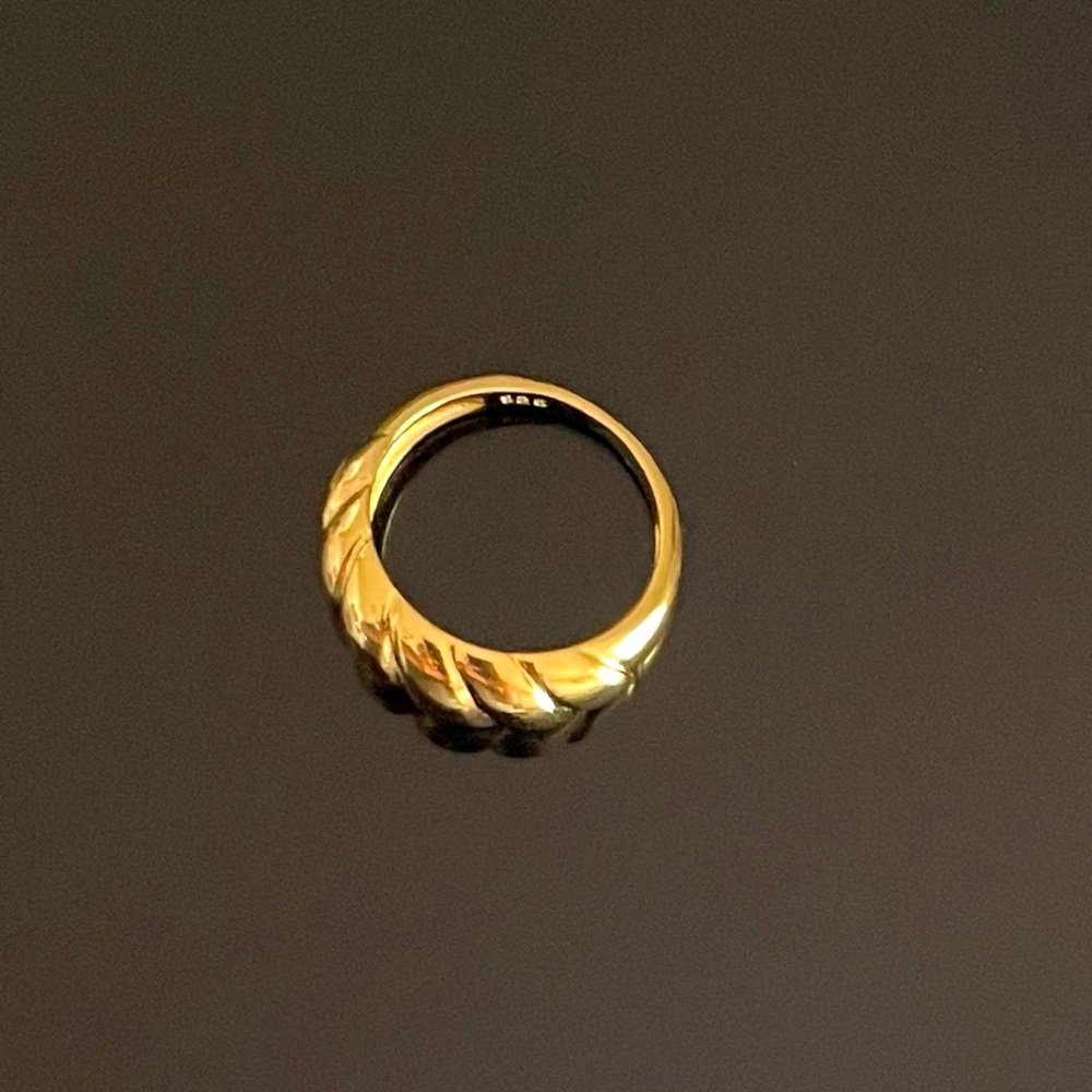 18k Gold plated Over 925 Sterling Silver Stamped Brand New size 7 - Picture 5 of 6